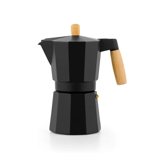 BRA Market | Kaffeemaschine 12 Tassen (610 ml), Aluminiumgehäuse, Griff und Knop