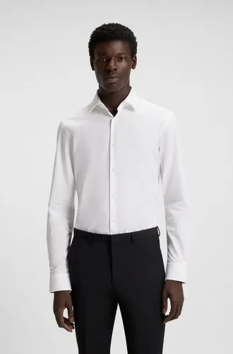 HUGO Kenno Slim-Fit Langarmhemd in Weiß - Elegantes Slim-Fit Hemd aus bügelleichter Baumwoll-Popeline, pflegeleicht und ideal für den modernen Alltag. Perfekt für einen stilvollen Auftritt.