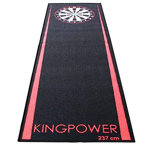 Dart Darts Teppich Matte Dartteppich Dartmatte Läufer Oche Bodenschutz für Dartscheibe Sport Abstand Schutzmatte Abwurflinie Zubehör 237 x 80 cm Kingpower