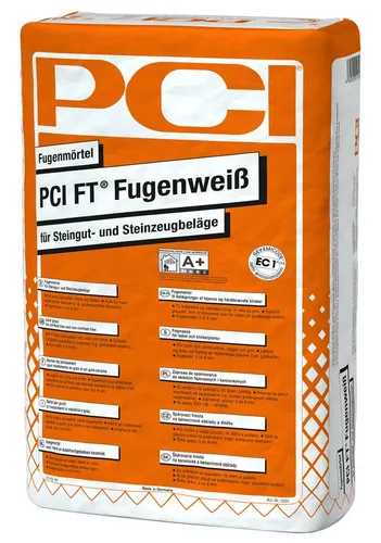 PCI FT® Fugenweiß Nr. 20 - Fliesenkleber 25 kg - Hochwertiger Fugenmörtel für keramische Fliesen und Mosaikbeläge. Rissefrei und frostbeständig, ideal für innen und außen. Einfach zu verarbeiten und schnell einsatzbereit.