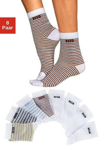 H.I.S Socken (Packung, 8-Paar) geringelt und unifarben von HIS