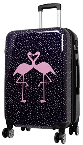 Trendyshop365 bunter praktischer Hartschalen Citykoffer in pink von Trendyshop365