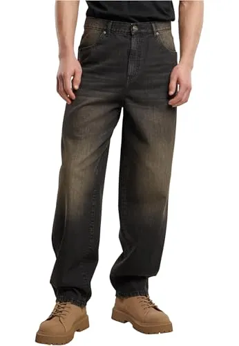 Urban Classics Herren Hose 90‘s Jeans 2000 Washed 34 - Herren-Jeanshosen mit trendigem 90er-Jahre Look, aus hochwertigem Material für optimalen Tragekomfort und lässigen Style.