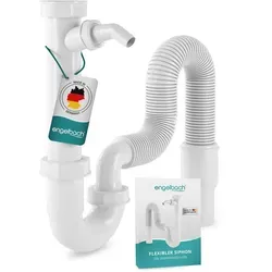 Engelbach® Siphon für Küchenspüle mit Flexiblem Ablaufschlauch