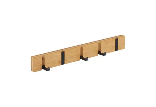 relaxdays Wandgarderobe Garderobenleiste mit klappbaren Haken (1 St), 5 Haken