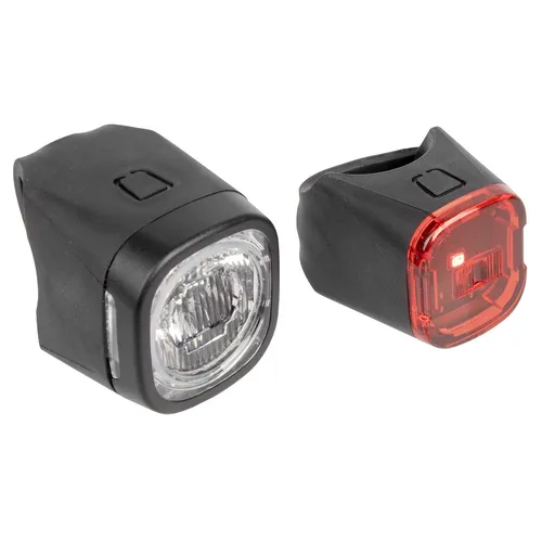 Fahrradlicht LED Beleuchtungs-Set mit Akku 40 Lux n. STVO werkzeuglose Montage