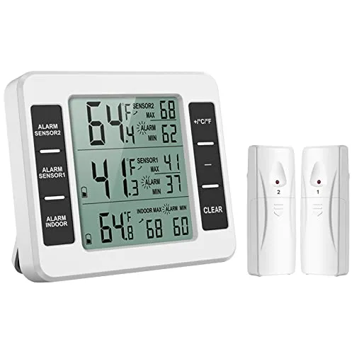 ORIA Kühlschrank Thermometer mit 2 Sensoren