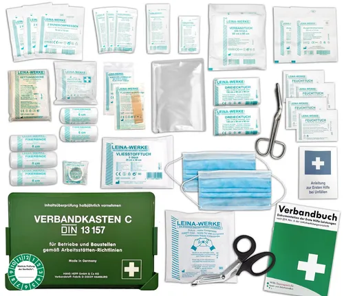 WM-Teamsport Erste-Hilfe-Koffer Betriebsverbandkasten 2 in 1 DIN 13157 für Betriebe incl. Verbandbuch