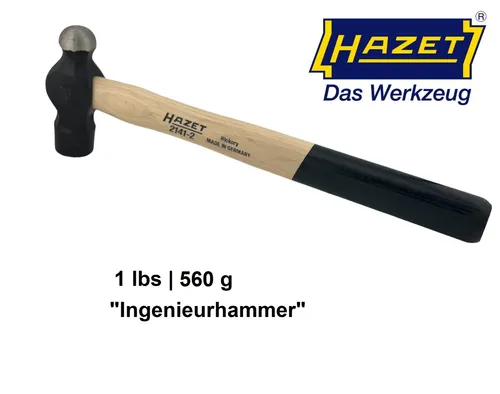 HAZET Ausbeulhammer Ingenieurhammer Schlosserhammer englische Form 2141-2