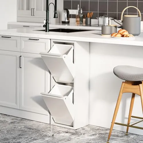 [en.casa] Mülltrennsystem Sollentuna – 2 Fächer Mülleimer 14 L für die Küche