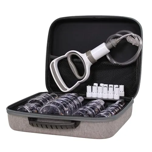 PREMIUM SCHRÖPFGERÄT [20 Stück] mit Vakuumpumpe im Koffer - Utensilien für Rückenmassage – Hochwertiges Schröpfen Set im praktischen Koffer für einfache Anwendung und effektive Schmerztherapie.