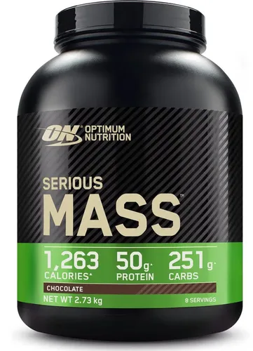 Serious Mass 2.7 kg Schokolade - Effektiver Mass Gainer - Mass Gainer mit 50 g Protein und 251 g Kohlenhydraten pro Portion. Unterstützt den Muskelaufbau mit 1.263 kcal und wertvollen Vitaminen. Ideal für Sportler, die schnell an Masse zulegen möchten.