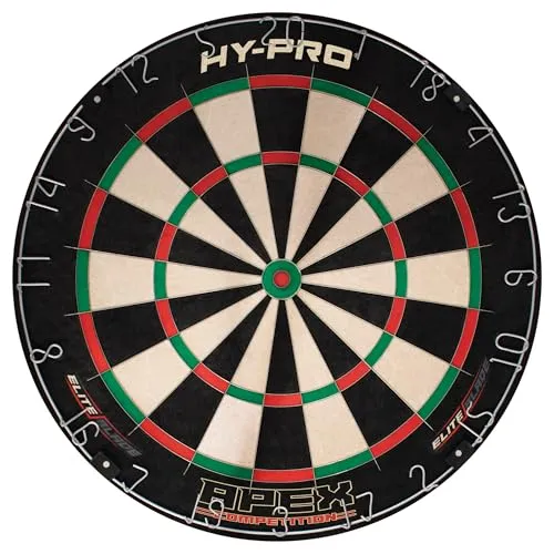 Hy-Pro Apex Dartscheibe – Klammerfrei, Klingendraht, Sisal der Güteklasse A, für drinnen und draußen, tolle Dart-Geschenkidee