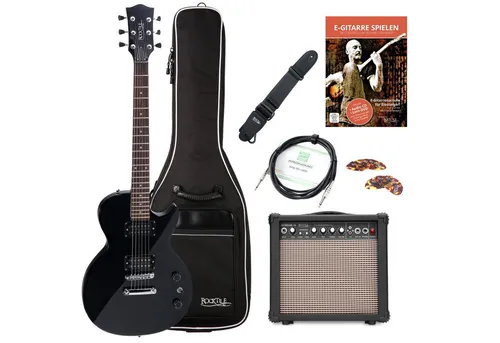 Rocktile E-Gitarre L-100 - Komplette E-Gitarre im Spar-Set - E-Gitarren Set mit Single Cut Design, inklusive Verstärker, Gigbag und Zubehör. Perfekt für Einsteiger und Fortgeschrittene, ideal für alle Musikstile.