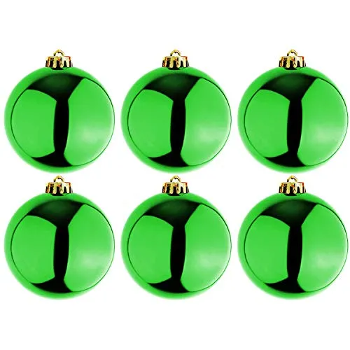 Mojawo 6 Stück XL Christbaumkugeln Weihnachtsbaumkugeln Baumschmuck Lime Ø 15cm Schmuckkugeln