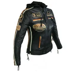 Damen Motorradjacke mit Protektoren und Kapuze von Alpha Speeds
