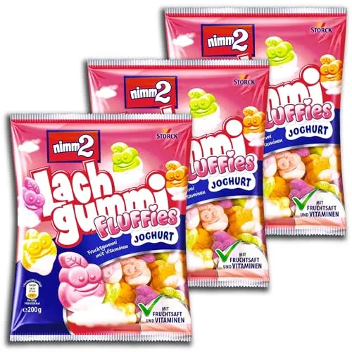 Produktbild er Pack nimm2 Lachgummi Fluffies Joghurt 200g Fruchtgummi Sonderpreis haltbar bis 04/26 3