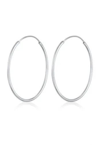 Elli Paar Creolen Rund Basic Klassisch 925 Silber - Klassische Creolen aus 925 Silber, zeitloses Design für jeden Anlass und perfekte Ergänzung für Ihr Outfit.