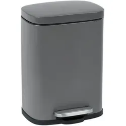 Wenko Mülleimer Leno - 5 Liter Kosmetikeimer aus Metall, modernes Design mit komfortabler Fußpedalfunktion und geräuschlosem Schließen