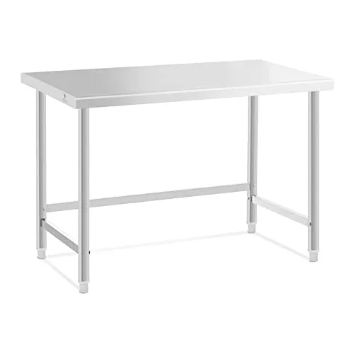Royal Catering RCAT-120/60-PS Edelstahltisch - Arbeitstisch Edelstahl für Lebensmittelzubereitung, belastbar bis 91 kg mit großer Arbeitsfläche von 120 x 60 cm – hygienisch und leicht zu reinigen.