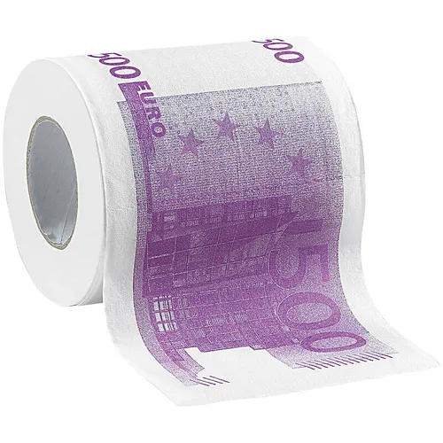 infactory Toilettenpapier mit aufgedruckten 500-Euro-Noten, 2-lagig, 200 Blatt