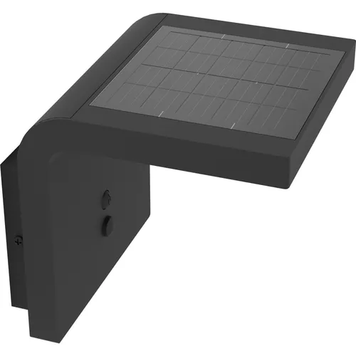 EGLO SPIANTE Solar Wandleuchte Schwarz 901082 - Moderne solarbetriebene Wandleuchte für den Außenbereich, energiesparend und ideal zur Beleuchtung von Eingängen oder Terrassen.