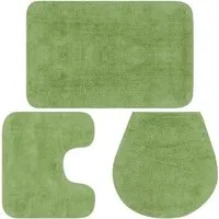 vidaXL Badematte 3-TLG. Grün – Luxuriöses Badezimmer Set