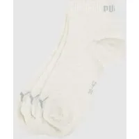 PUMA Damen Sneakersocken im 3er-Pack in Beige Melange, Größe 39-42