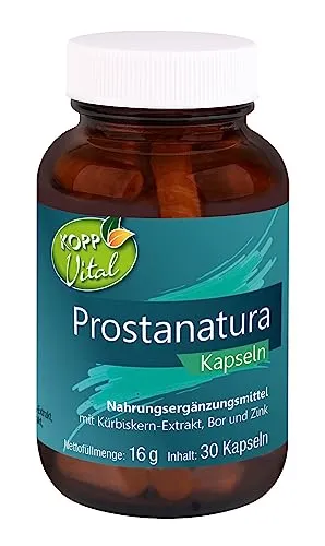 KOPP Vital® Prostanatura | 30 Kapseln | 16 g | hochwertige Extrakte | Geschenk für jeden Mann ab 50 | Nahrungsergänzungsmittel | mit Kürbiskern-Ektrakt | Zink