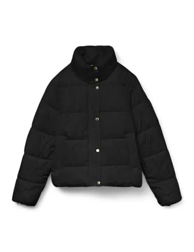 VERO MODA Damen Vmmaggy Short Jacket Ga Boo Steppjacke - Schwarz, Größe L - Stylische Steppjacke ohne Ärmel von VERO MODA, ideal für den Übergang. Mit Reißverschluss und Stehkragen für einen modernen Look.