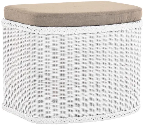 Rattan Wäschekorb in weiß von Krines Home