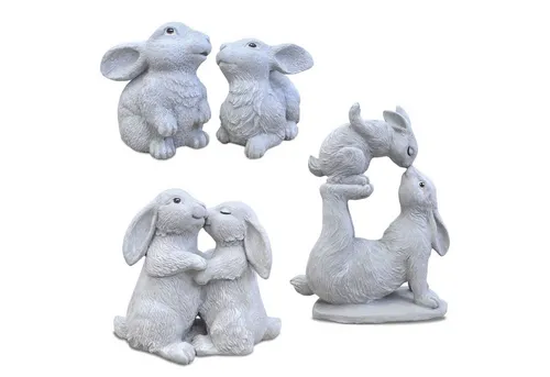 Wilai Dekofigur Hasenpaar in grau von Wilai