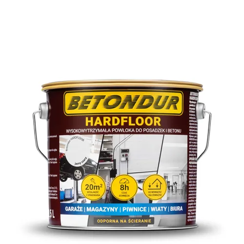 Betondur HARDFLOOR Betonfarbe 2,5L – Hellgrau - Betonfarben für Innen & Außen, witterungsbeständig und UV-stabil. Ideal für Garagen und Werkstätten, abriebfest und leicht zu reinigen.