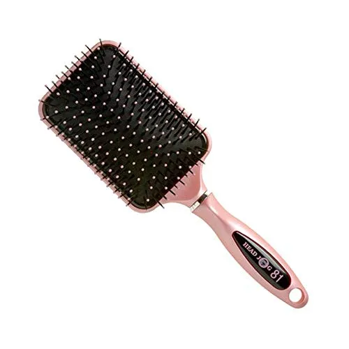 Head Jog Paddle Hair Brush 81.Detangler With Ionic Bristle Pins Perfect For Wet Or Dry Hair.For Detangling Straightening, Blow Drying, Tangle & Frizz Control. Sleek, Shine Results (Pink)