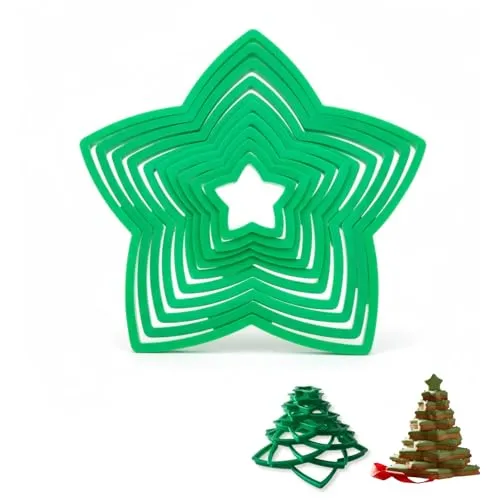 PAGEN® Ausstechformen Sterne 10er-Set – Plätzchen Ausstecher in Sternform 10 Stück – Keksformen in 10 Größen – Backen Sie einen ganzen Tannenbaum-Kuchen – Größen: Ø 5,5 cm bis Ø 20,6 cm 3