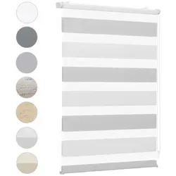 Doppelrollo Duo Rollo Klemmfix ohne Bohren für Fenster Rollos Jalousie Faltrollo, Sekey, freihängend, Klemmträger, Zweifarbiges Doppelrollo ohne Bohren mit extra breiteren Stoffbahnen grau 105 cm x 130 cm