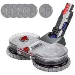 Elektrischer Wischkopf für Dyson V11 V10 V15 V8 V7 - Innovatives Staubsaugerzubehör mit 160 U/min Rotationsgeschwindigkeit, abnehmbarem Wassertank und 6 waschbaren Mopps für effizientes Saugen und Wischen.