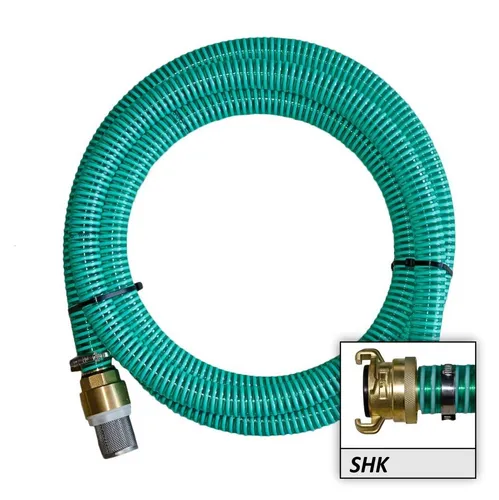 Sauggarnitur 1 Zoll 7m - Hochwertiger Saugschlauch - Gartenschläuche mit Spiralschlauch und Rückschlagventil, ideal für die Regenwassernutzung und Gartenpumpen.