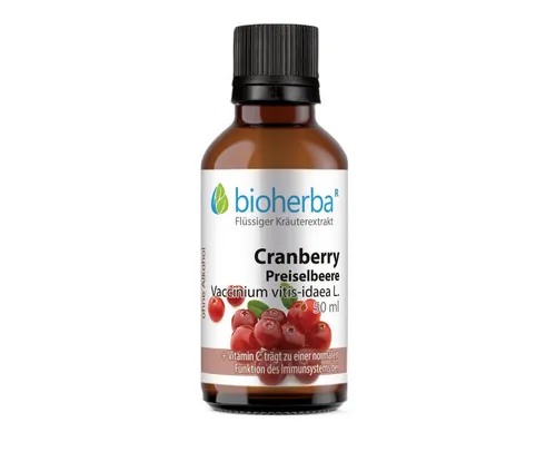 BIOHERBA R Cranberry Preiselbeere Tropfen Tinktur 50 ml Nahrungsergänzungsmittel