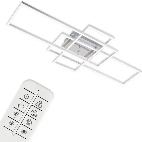 BRILONER LED Deckenlampe mit Fernbedienung - Moderne, dimmbare LED Deckenleuchte mit einstellbarem Licht von warmweiß bis neutralweiß, ideal für Wohn- und Schlafzimmer. Edles Design und hohe Lichtleistung von 6.600 Lumen bei nur 47 Watt.