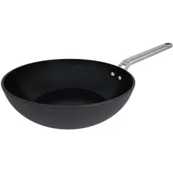 Arcos Wok Antihaft 28 cm - Induktionsgeeignet und Spülmaschinenfest - Pfanne aus geschmiedetem Aluminium mit PFOA-freier Antihaftbeschichtung, ideal für energiesparendes Kochen auf allen Herdarten.