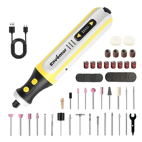 ENVENTOR Mini Multifunktionswerkzeug Akku, 8V Rotationswerkzeug mit 80 Zubehör, 5000-28000RPM, 5 Einstellbare Geschwindigkeiten, USB-Aufladung, zum Gravieren, Schleifen, Polieren, Bohren, Reinigen