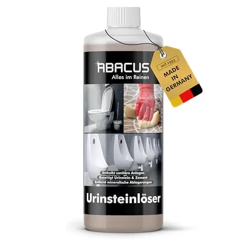 SONDERANGEBOT: ABACUS® Urinsteinlöser | extrem starker Urinsteinentferner | WC Spezialreiniger | Urinal-Reiniger | Kalklöser | Kalkentferner | Urinlöser | Urinentferner – 1000 ml (2450)