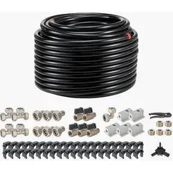 VEVOR Druckluftschlauch Set 60,96m HDPE/Alu - Druckluftzubehör für Werkstätten, stark und zuverlässig mit einfacher Installation und leiser Betriebsweise. Ideal für vielseitige Anwendungen.