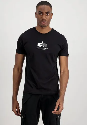 ALPHA INDUSTRIES Herren Basic T Ml T-Shirt, Schwarz, XL - T-Shirts für Herren mit Regular Fit, stilvollem Logo Siebdruck und dem besonderen