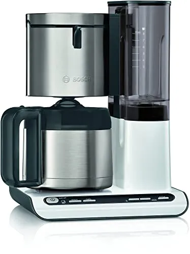 Bosch Filterkaffeemaschine Styline TKA8A681 - Edelstahl-Thermokanne 1,1 L, Aroma Sensor für perfektes Brühen und Timer für frischen Kaffee am Morgen