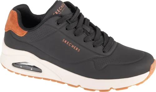 SKECHERS UNO-SUITED ON AIR Herren Sneaker, Gr. 43, braun - Sportliche Sneaker aus Lederimitat mit modischer Keilsohle und Skechers Air-Cooled Memory Foam für optimalen Komfort und Dämpfung. Ideal für Freizeit und Alltag.