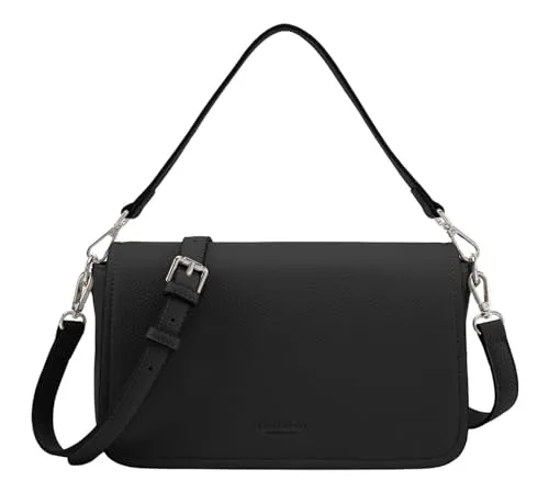 Seidenfelt Malvik Schultertasche 27cm - Elegante Damenhandtasche in Schwarz - Damentaschen, stilvolle Schultertasche aus hochwertigem Polyurethan mit praktischem Magnetverschluss und leichtem Design, ideal für den Alltag.