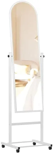 CLP Standspiegel Evoir mit Laufrollen - Neigbar und 360° drehbar - Standspiegel in modernem Design, ideal für Ankleidezimmer und Wohnzimmer. Praktisch mit Laufrollen und stufenlos neigbar für optimale Outfit-Betrachtung.