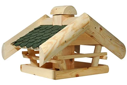 Dobar Futterhaus mit Futtersilo und grünem Bitumenschindeln - Vogelkäfige & Zubehör - Genießen Sie die Vogelbeobachtung mit dem stilvollen Dobar Futterhaus, das ein Futtersilo bietet und Wildvögel in Ihren Garten lockt.